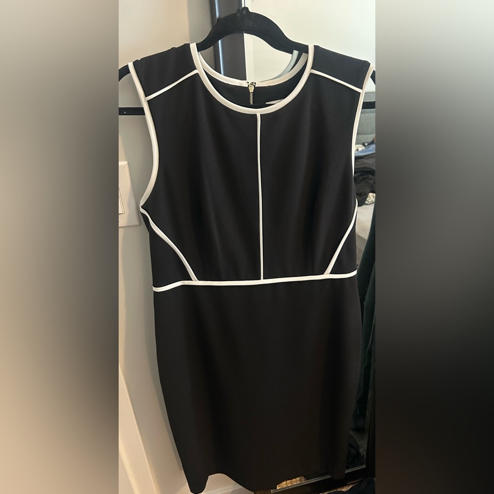 Calvin Klein Black Dress with White Trim